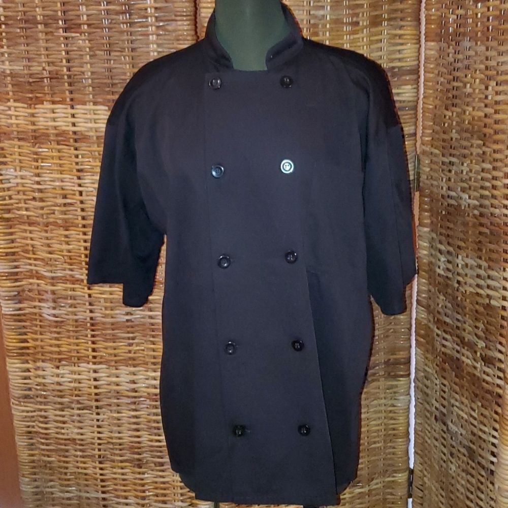 Edwards Mesh Back Chef Coat Black L